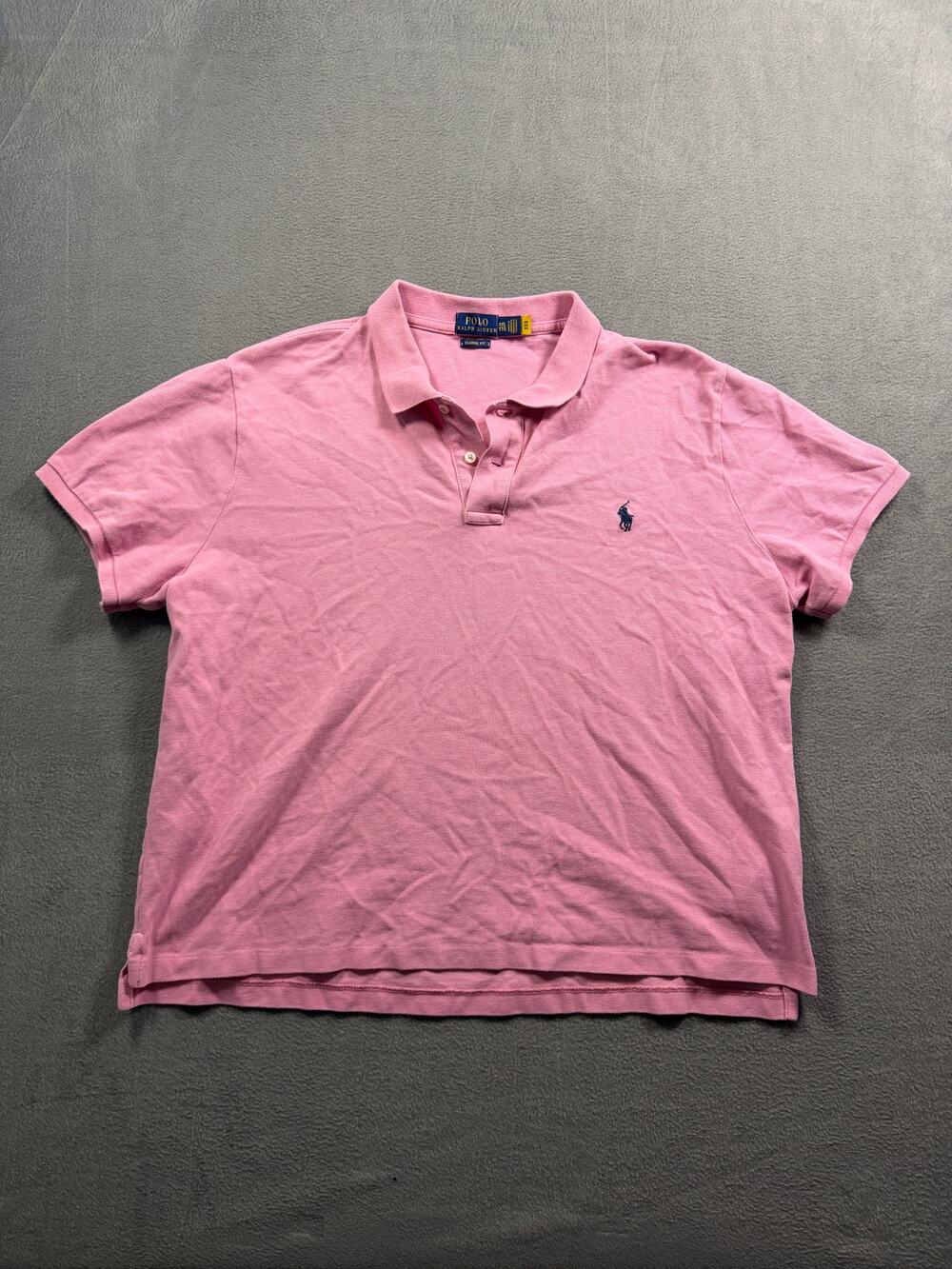Polo Ralph Lauren Men Pink Classic Fit Short Sleeve Pique Mesh Polo Shirt XXL